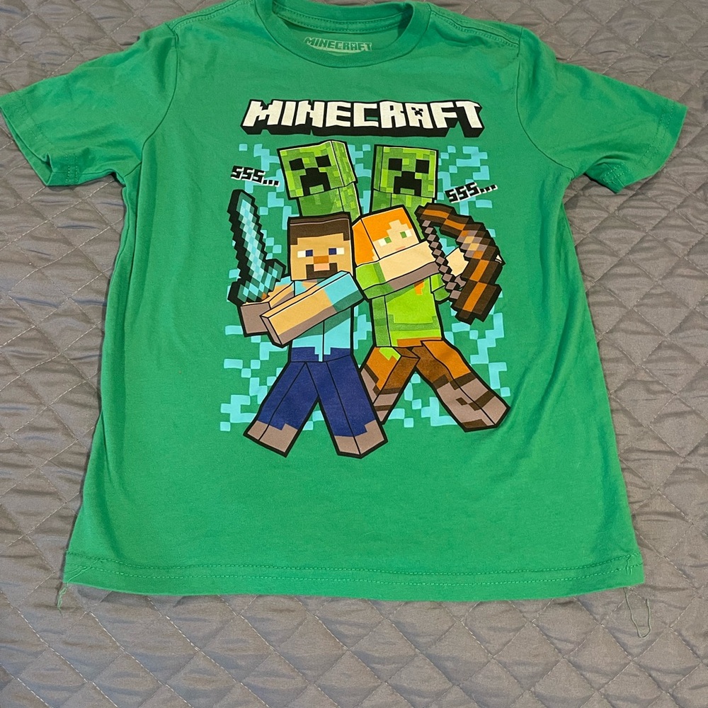 Minecraft Green Kids Short Sleeve T-Shirt